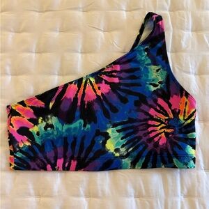 *Sold* PINK Victoria’s Secret - Vibrant Tie-Dye One-Shoulder Swim Suit Top